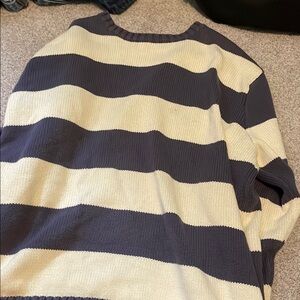 Striped Navy and Cream Men's Sweater